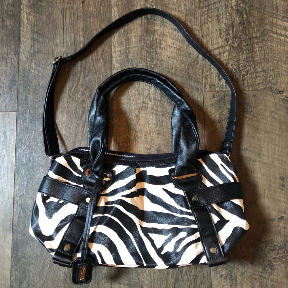 Mondani New York zebra striped handbag